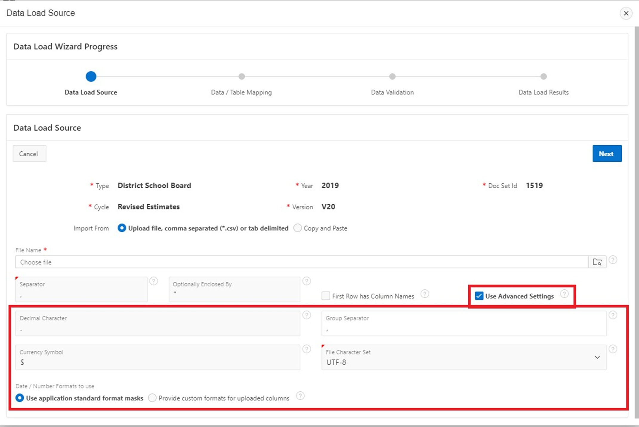 Loading Legacy CSV